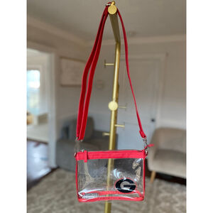 Georgia UGA Clear Stadium Approved Bulldogs Red Trim Crossbody Bag Football Game